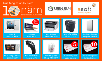 ASOFT khuyến mãi cực lớn “quà tặng tri ân – 10 năm đồng hành cùng doanh nghiệp”