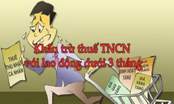 Thuế TNCN đối với lao động ký hợp đồng dưới 3 tháng