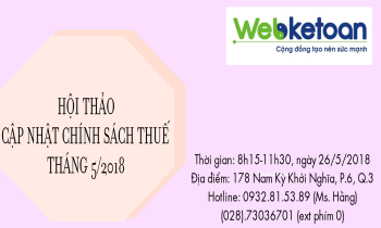 Hội thảo cập nhật chính sách thuế kỳ tháng 5/2018