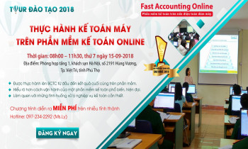 Đào tạo thực hành miễn phí kế toán máy trên phần mềm kế toán online tại Phú Thọ