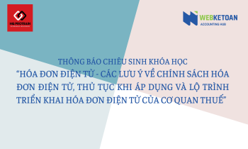 Thông báo chiêu sinh khóa học về hóa đơn điện tử