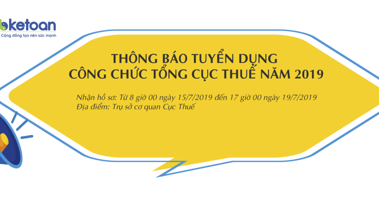 Chỉ tiêu tuyển dụng công chức Tổng cục Thuế năm 2019 đối với Cục Thuế các tỉnh, TP. Hồ Chí Minh, Bình Dương, Đồng Nai, Tây Ninh và Bà Rịa – Vũng Tàu, là 434 chỉ tiêu