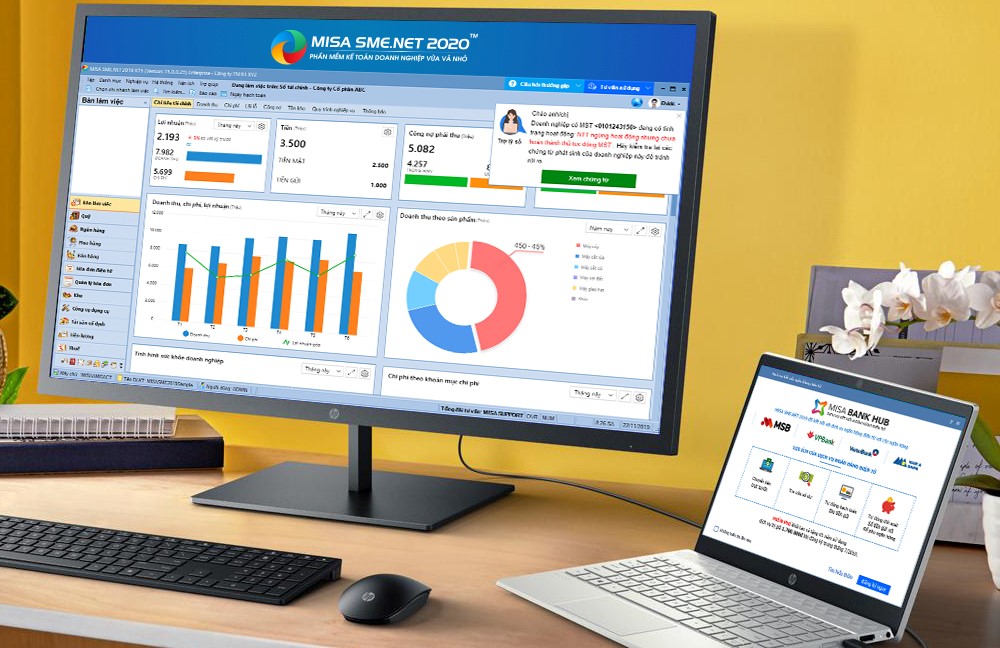 MISA SME.NET tích hợp trực tiếp nhiều ngân hàng lớn để kế toán viên có thể thực hiện mọi nghiệp vụ, giao dịch với ngân hàng ngay trên phần mềm