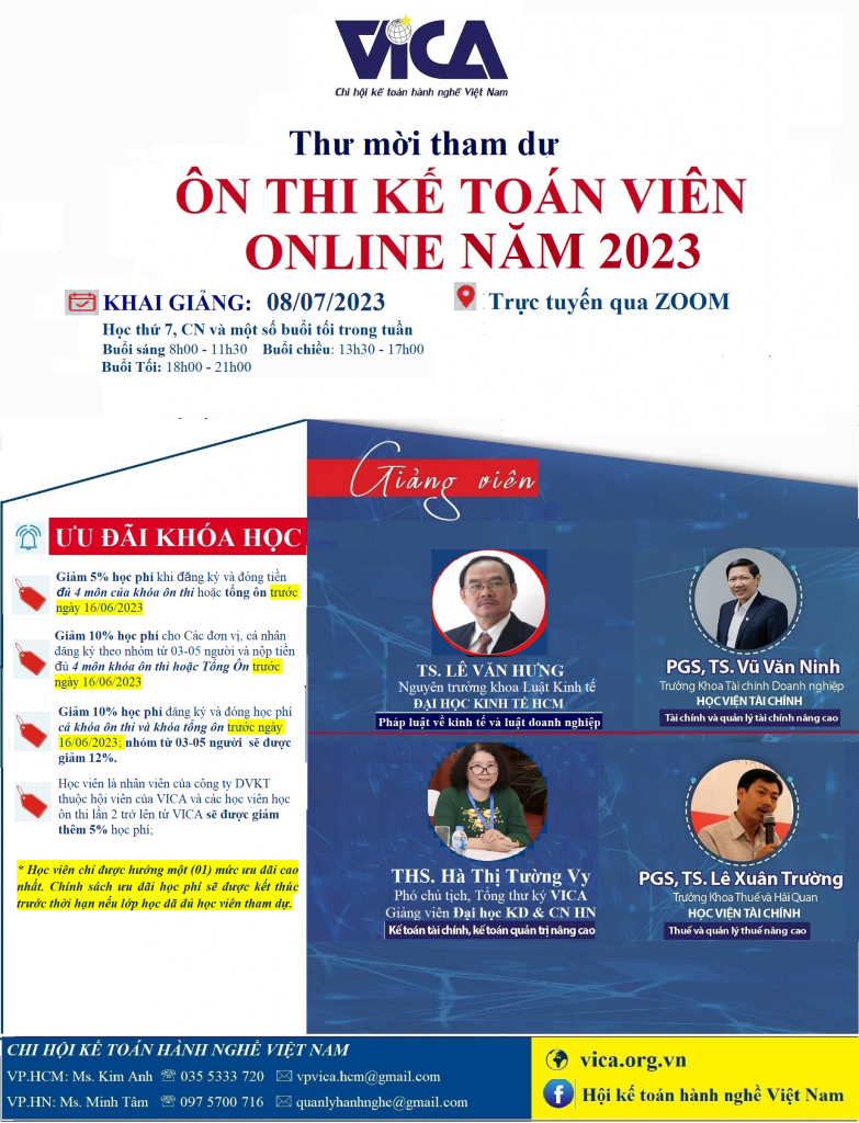 lớp ôn thi kế toán viên - VICA