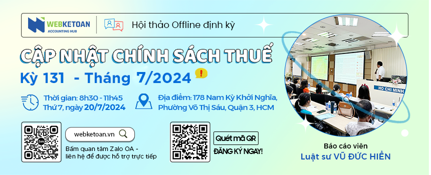 Hội thảo cập nhật chính sách thuế tháng 7/2024